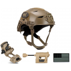 Team Wendy EXFIL LTP Helmet, Wilcox G24 Mount, Princeton Charge Pro MPLS, and IR U.S. Flag Patch Bundle