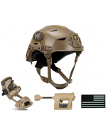 Team Wendy EXFIL LTP Helmet, Wilcox G24 Mount, Princeton Charge Pro MPLS, and IR U.S. Flag Patch Bundle